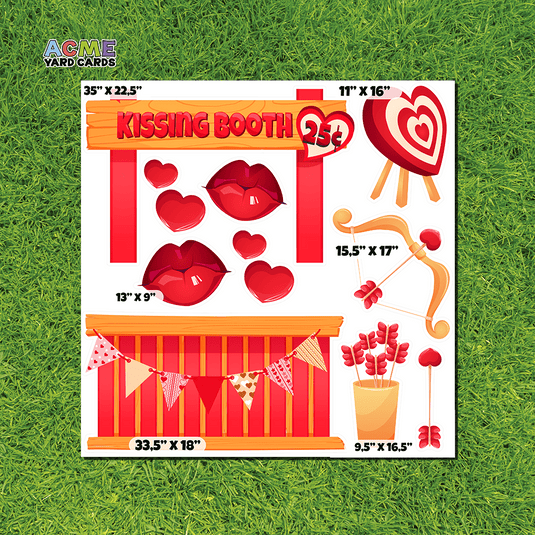 ACME Yard Cards Half Sheet - Theme – Valentine's Day Set - Kissing Booth