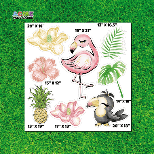 ACME Yard Cards Half Sheet - Theme - Watercolor Flamingos II