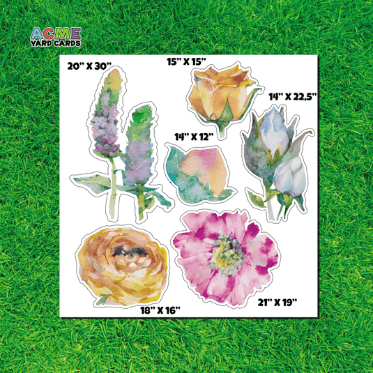 ACME Yard Cards Half Sheet - Theme - Watercolor Flowers I