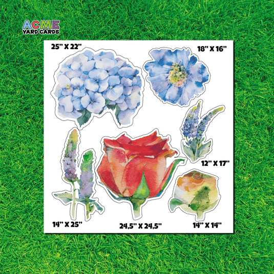 ACME Yard Cards Half Sheet - Theme - Watercolor Flowers II