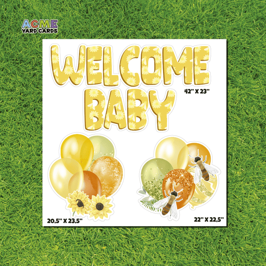 ACME Yard Cards Half Sheet - Theme - Welcome Baby Sunflowers II