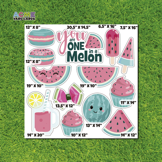 ACME Yard Cards Half Sheet - Theme – You Are One in a Melon – Mujka