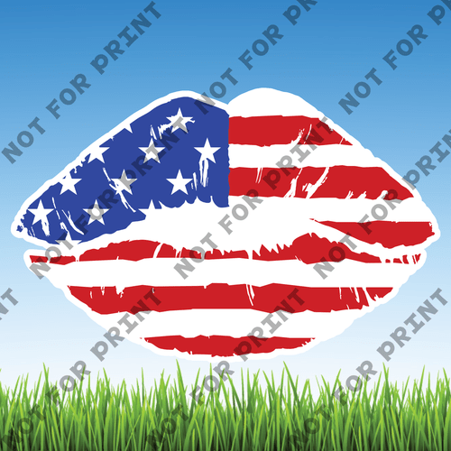 ACME Yard Cards Large American Flag Lips #003