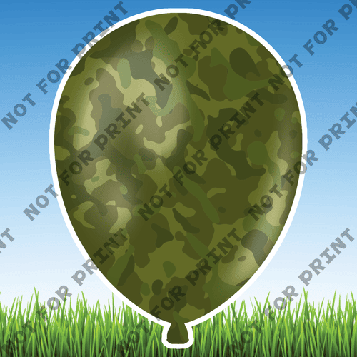 ACME Yard Cards Large Army Balloons #001