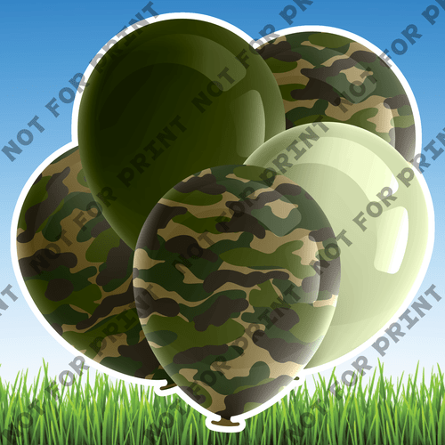ACME Yard Cards Large Army Balloons Bundles #003
