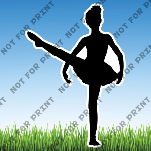 ACME Yard Cards Large Ballet Silhouettes #007
