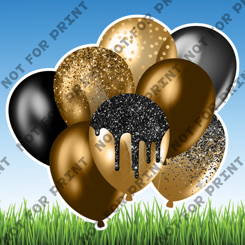 ACME Yard Cards Large Black & Gold Balloon Bundles #002