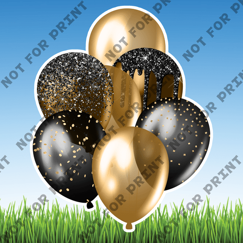 ACME Yard Cards Large Black & Gold Balloon Bundles #004