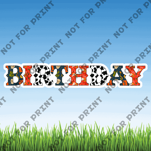 ACME Yard Cards Large Happy Birthday Western Theme #002