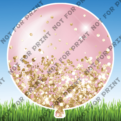 ACME Yard Cards Large Pink & Gold Glam Round Balloons #010