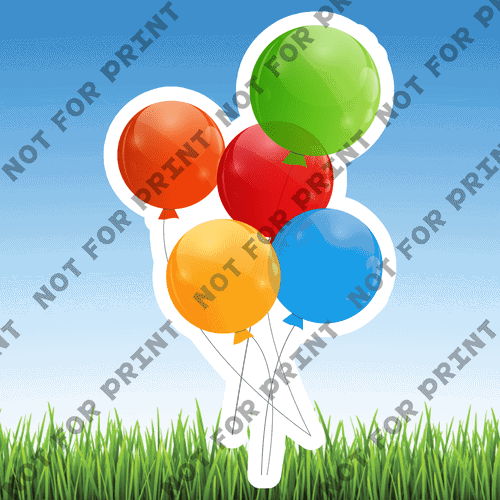 ACME Yard Cards Large Primary Color Balloons #019