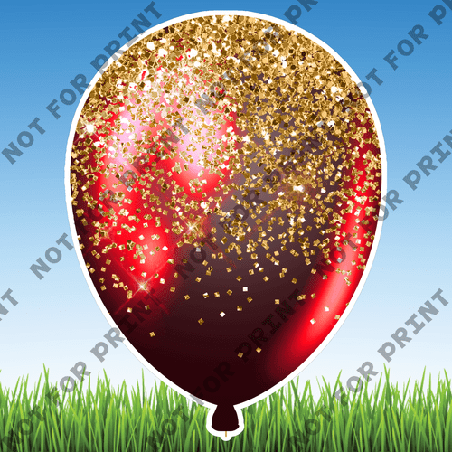 ACME Yard Cards Large Red & Gold Balloons #011