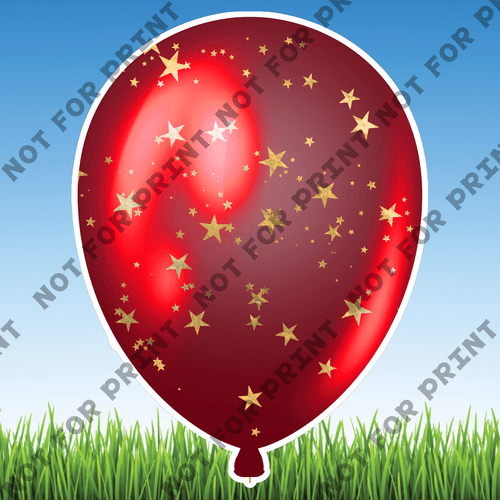 ACME Yard Cards Large Red & Gold Balloons #017