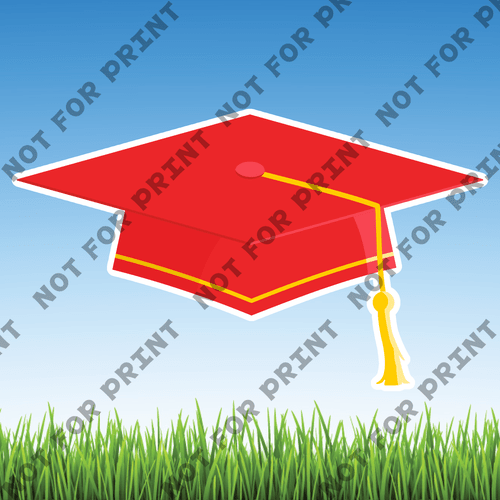 ACME Yard Cards Large Solid Color Grad Caps #008