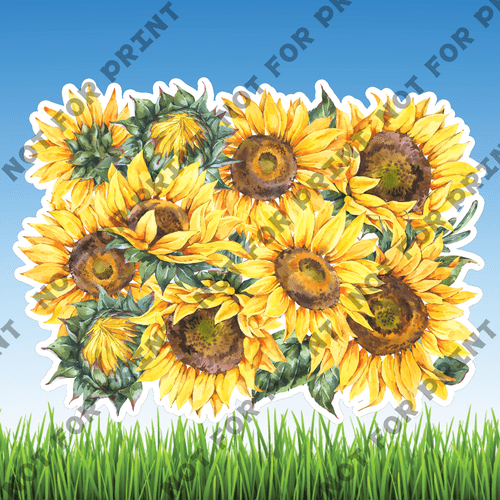 ACME Yard Cards Large Sunflower Watercolor Collection I #003