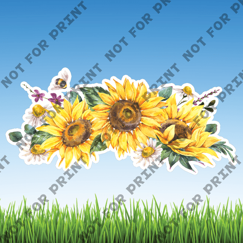 ACME Yard Cards Large Sunflower Watercolor Collection I #007