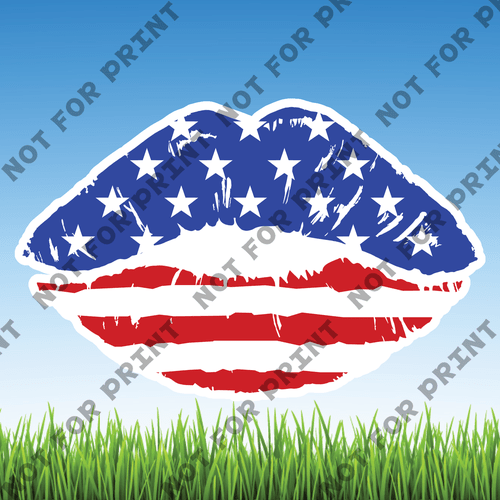 ACME Yard Cards Medium American Flag Lips #002