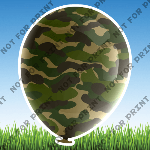 ACME Yard Cards Medium Army Balloons  #000