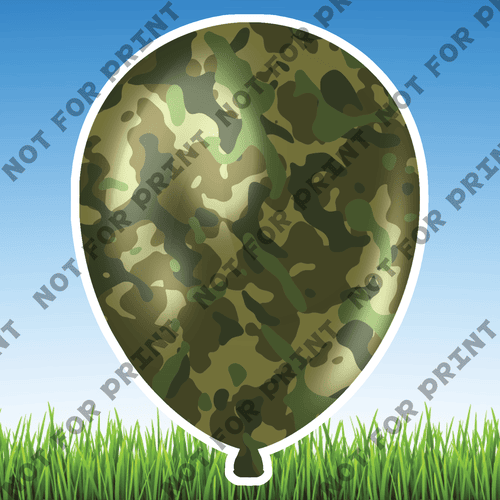 ACME Yard Cards Medium Army Balloons #003