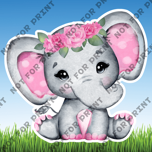 ACME Yard Cards Medium Baby Girl Elephant Watercolor Collection I #010