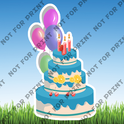 ACME Yard Cards Medium Birthday Cakes and Candles #001