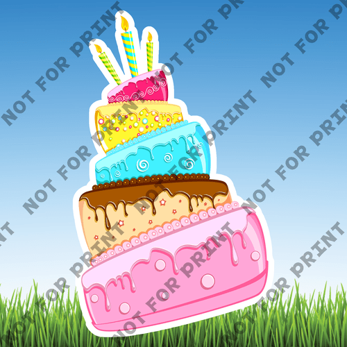 ACME Yard Cards Medium Birthday Cakes and Candles #002