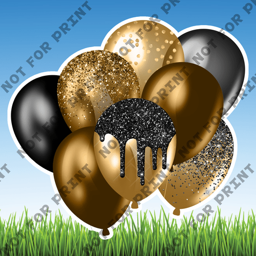 ACME Yard Cards Medium Black & Gold Balloon Bundles #002