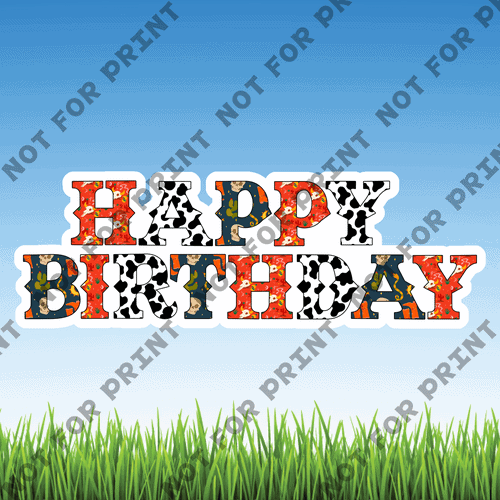 ACME Yard Cards Medium Happy Birthday Western Theme #016