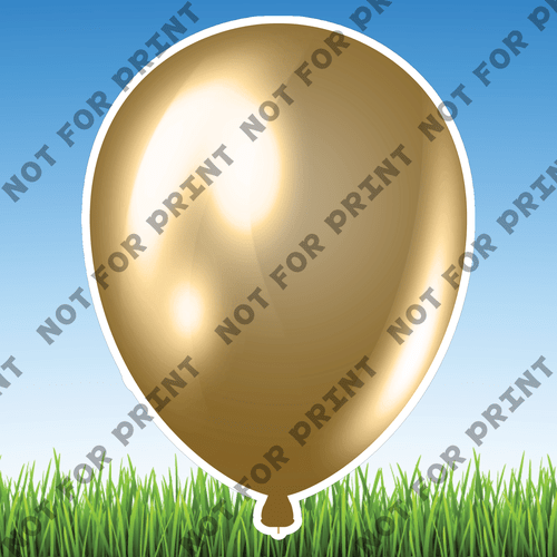 ACME Yard Cards Medium Navy & Gold Balloons #004