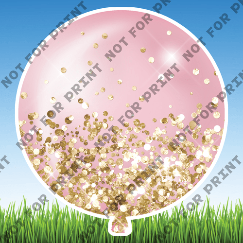 ACME Yard Cards Medium Pink & Gold Glam Round Balloons #010
