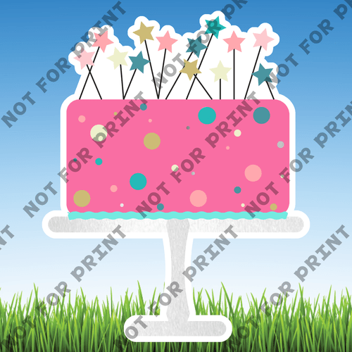 ACME Yard Cards Medium Pink & Teal Birthday Theme #001