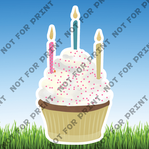 ACME Yard Cards Medium Pink & Teal Birthday Theme #004