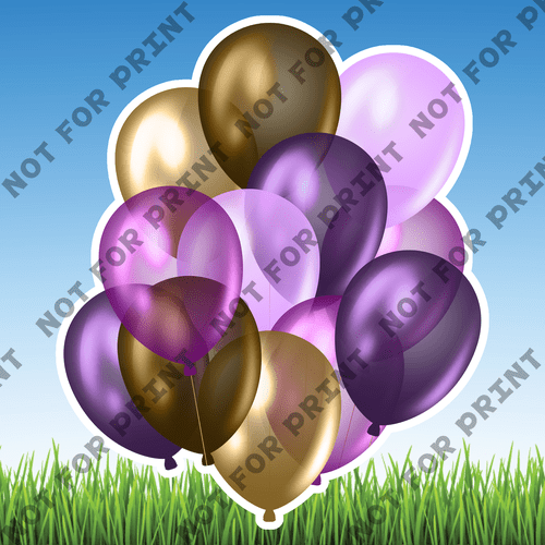 ACME Yard Cards Medium Purple & Gold Balloon Bundles #003