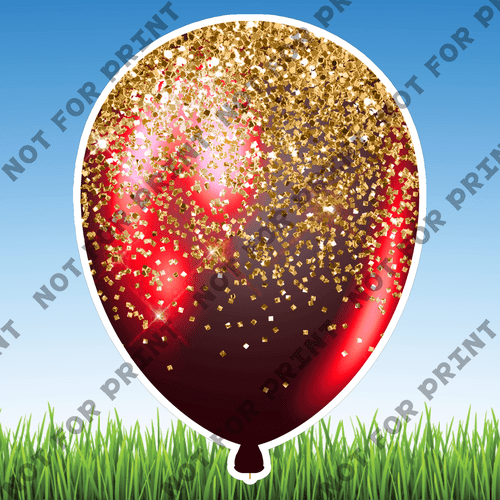 ACME Yard Cards Medium Red & Gold Balloons #011
