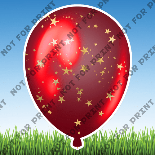 ACME Yard Cards Medium Red & Gold Balloons #017