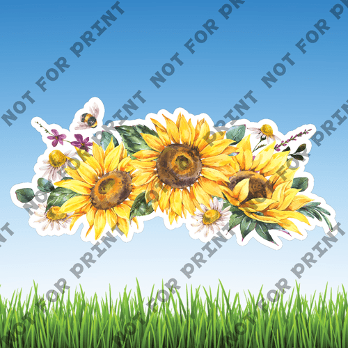 ACME Yard Cards Medium Sunflower Watercolor Collection I #007