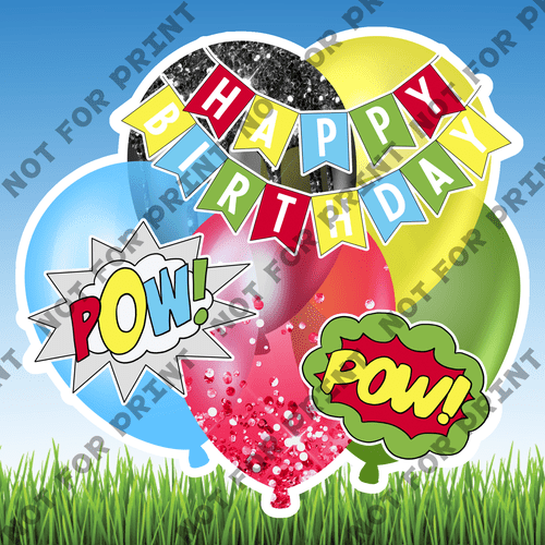ACME Yard Cards Medium Superhero Balloon Bundles #053