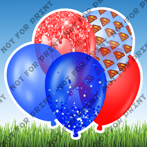 ACME Yard Cards Medium Superhero Balloon Bundles #061