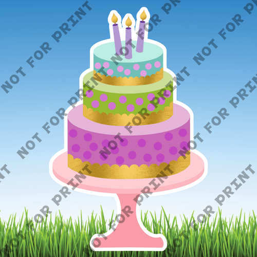 ACME Yard Cards Pink Aqua & Green Birthday Theme #026