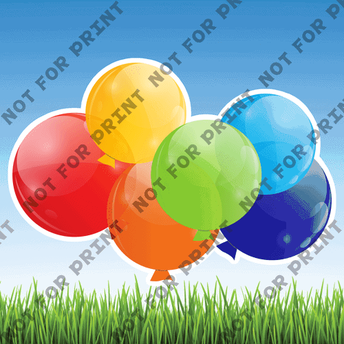 ACME Yard Cards Primary Color Balloons #001