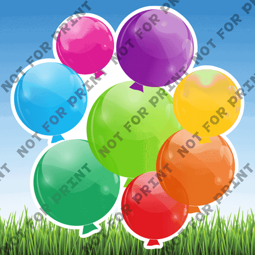 ACME Yard Cards Primary Color Balloons #003