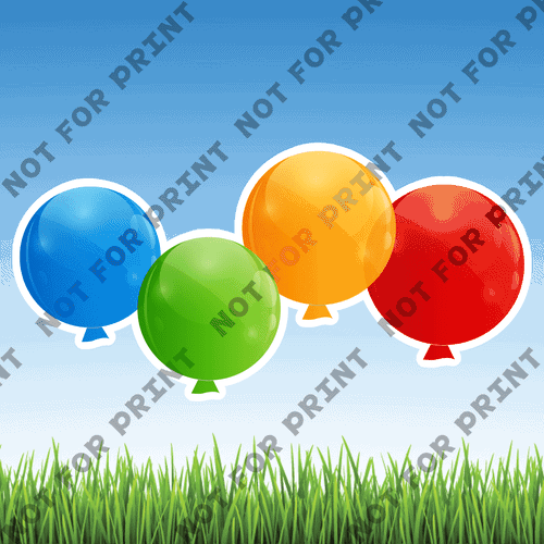 ACME Yard Cards Primary Color Balloons #005