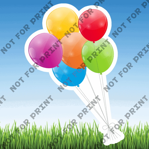 ACME Yard Cards Primary Color Balloons #024