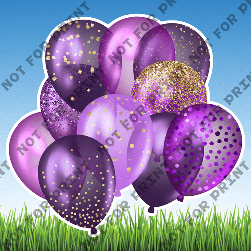 ACME Yard Cards Purple & Gold Balloon Bundles #001