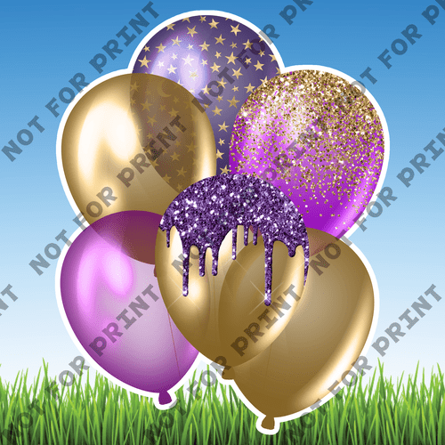 ACME Yard Cards Purple & Gold Balloon Bundles #006