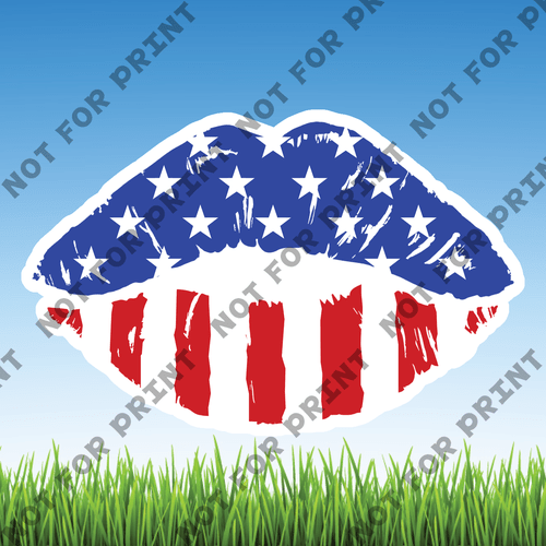 ACME Yard Cards Small American Flag Lips #001