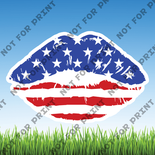 ACME Yard Cards Small American Flag Lips #002