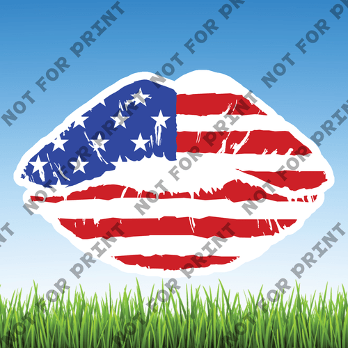 ACME Yard Cards Small American Flag Lips #003