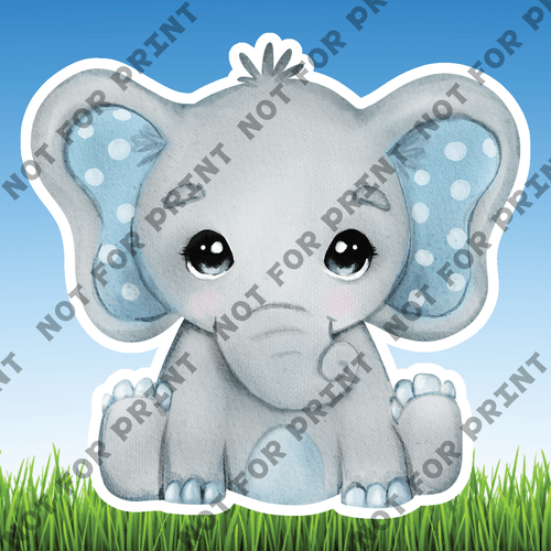ACME Yard Cards Small Baby Boy Elephant Watercolor Collection I #003