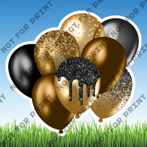 ACME Yard Cards Small Black & Gold Balloon Bundles #002